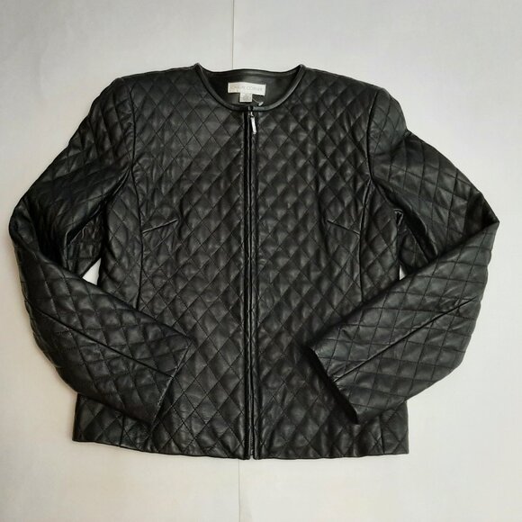 Casual Corner Quilted Leather Jacket - Picture 6 of 14